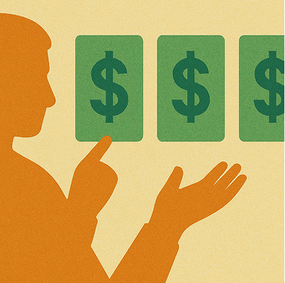 Two hands holding banknotes