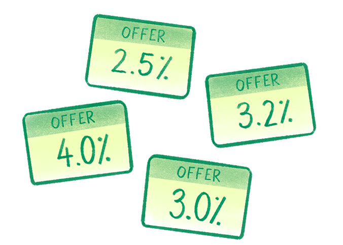 Stack of loan offer cards