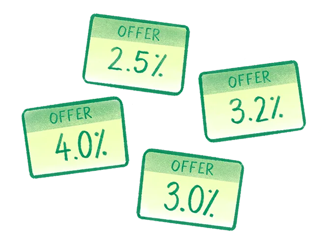 Stack of loan offer cards