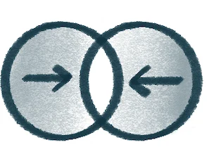 Two arrows looping into one