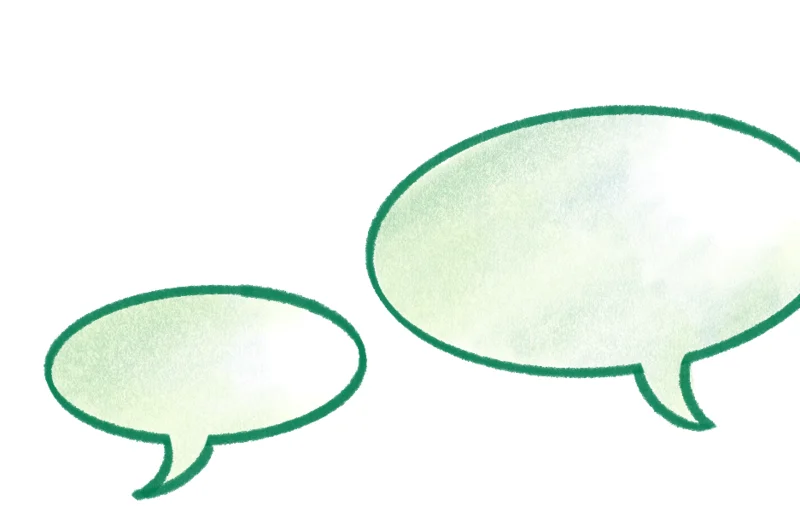 Two overlapping speech bubbles